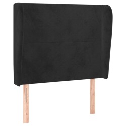vidaXL Kopfteil mit Ohren Schwarz 83x23x118/128 cm Samt