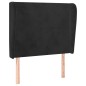 vidaXL Kopfteil mit Ohren Schwarz 83x23x118/128 cm Samt