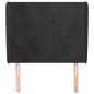 vidaXL Kopfteil mit Ohren Schwarz 83x23x118/128 cm Samt