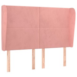vidaXL Kopfteil mit Ohren Rosa 147x23x118/128 cm Samt