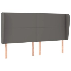 vidaXL Kopfteil mit Ohren Grau 163x23x118/128 cm Kunstleder