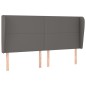 vidaXL Kopfteil mit Ohren Grau 203x23x118/128 cm Kunstleder