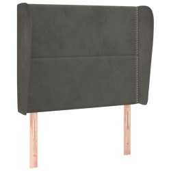 vidaXL Kopfteil mit Ohren Dunkelgrau 93x23x118/128 cm Samt