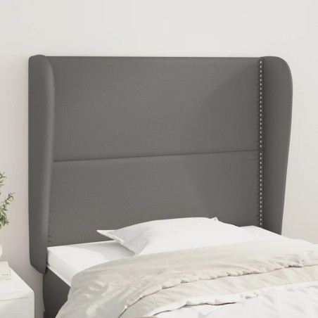 vidaXL Kopfteil mit Ohren Grau 93x23x118/128 cm Kunstleder