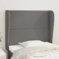 vidaXL Kopfteil mit Ohren Grau 93x23x118/128 cm Kunstleder