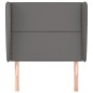 vidaXL Kopfteil mit Ohren Grau 93x23x118/128 cm Kunstleder