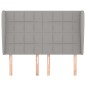 vidaXL Kopfteil mit Ohren Hellgrau 147x23x118/128 cm Stoff
