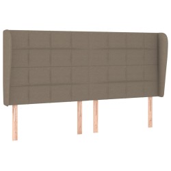 vidaXL Kopfteil mit Ohren Taupe 203x23x118/128 cm Stoff