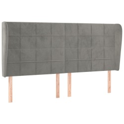 vidaXL Kopfteil mit Ohren Hellgrau 163x23x118/128 cm Samt