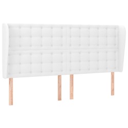 vidaXL Kopfteil mit Ohren Weiß 183x23x118/128 cm Kunstleder