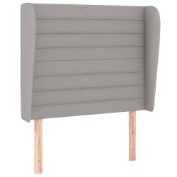 vidaXL Kopfteil mit Ohren Hellgrau 93x23x118/128 cm Stoff