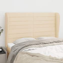 vidaXL Kopfteil mit Ohren Creme 147x23x118/128 cm Stoff