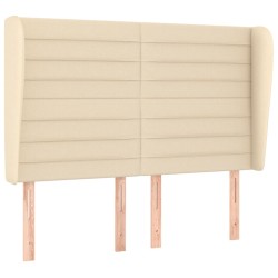 vidaXL Kopfteil mit Ohren Creme 147x23x118/128 cm Stoff