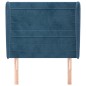 vidaXL Kopfteil mit Ohren Dunkelblau 93x23x118/128 cm Samt