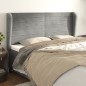 vidaXL Kopfteil mit Ohren Hellgrau 203x23x118/128 cm Samt vidaXL Kopfteil mit Ohren Hellgrau 203x23x118/128 cm Samt