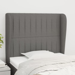 vidaXL Kopfteil mit Ohren Dunkelgrau 83x23x118/128 cm Stoff