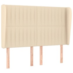 vidaXL Kopfteil mit Ohren Creme 147x23x118/128 cm Stoff