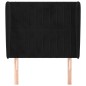 vidaXL Kopfteil mit Ohren Schwarz 93x23x118/128 cm Samt