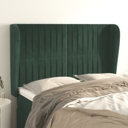 vidaXL Kopfteil mit Ohren Dunkelgrün 147x23x118/128 cm Samt