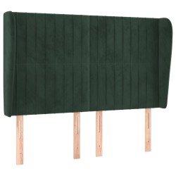 vidaXL Kopfteil mit Ohren Dunkelgrün 147x23x118/128 cm Samt