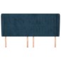 vidaXL Kopfteil mit Ohren Dunkelblau 183x23x118/128 cm Samt