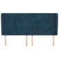 vidaXL Kopfteil mit Ohren Dunkelblau 203x23x118/128 cm Samt