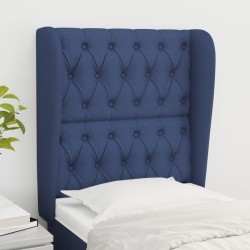 vidaXL Kopfteil mit Ohren Blau 83x23x118/128 cm Stoff