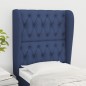 vidaXL Kopfteil mit Ohren Blau 83x23x118/128 cm Stoff vidaXL Kopfteil mit Ohren Blau 83x23x118/128 cm Stoff