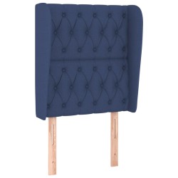 vidaXL Kopfteil mit Ohren Blau 83x23x118/128 cm Stoff