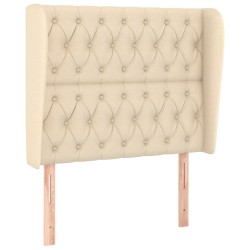 vidaXL Kopfteil mit Ohren Creme 93x23x118/128 cm Stoff