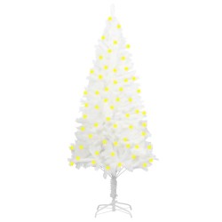 vidaXL Künstlicher Weihnachtsbaum mit Beleuchtung Weiß 180 cm