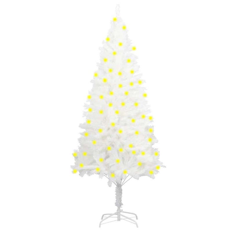 vidaXL Künstlicher Weihnachtsbaum mit Beleuchtung Weiß 180 cm vidaXL Künstlicher Weihnachtsbaum mit Beleuchtung Weiß 180 cm
