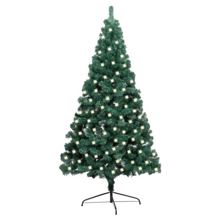 vidaXL Künstlicher Halb-Weihnachtsbaum Beleuchtung Ständer Grün 120 cm