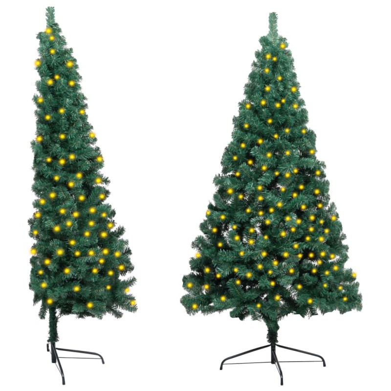 vidaXL Künstlicher Halb-Weihnachtsbaum Beleuchtung Ständer Grün 180 cm vidaXL Künstlicher Halb-Weihnachtsbaum Beleuchtung Ständer Grün 180 cm