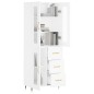 Highboard Weiß 69,5x34x180 cm Holzwerkstoff Highboard Weiß 69,5x34x180 cm Holzwerkstoff