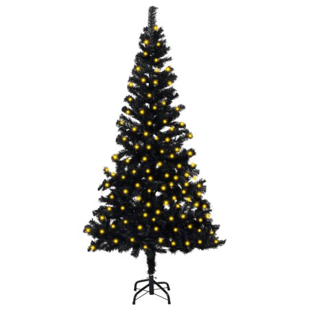 vidaXL Künstlicher Weihnachtsbaum Beleuchtung & Ständer Schwarz 150 cm