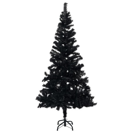 vidaXL Künstlicher Weihnachtsbaum Beleuchtung & Ständer Schwarz 150 cm