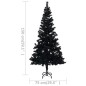 vidaXL Künstlicher Weihnachtsbaum Beleuchtung & Ständer Schwarz 150 cm vidaXL Künstlicher Weihnachtsbaum Beleuchtung & Ständer Schwarz 150 cm