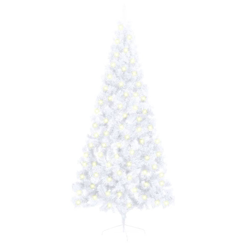 vidaXL Künstlicher Halb-Weihnachtsbaum Beleuchtung Ständer Weiß 180 cm vidaXL Künstlicher Halb-Weihnachtsbaum Beleuchtung Ständer Weiß 180 cm