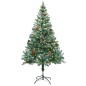 vidaXL Weihnachtsbaum Gefrostet mit Beleuchtung & Zapfen 150 cm vidaXL Weihnachtsbaum Gefrostet mit Beleuchtung & Zapfen 150 cm