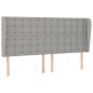 vidaXL Kopfteil mit Ohren Hellgrau 203x23x118/128 cm Stoff vidaXL Kopfteil mit Ohren Hellgrau 203x23x118/128 cm Stoff