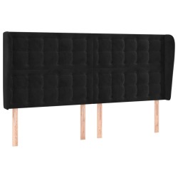 vidaXL Kopfteil mit Ohren Schwarz 163x23x118/128 cm Samt