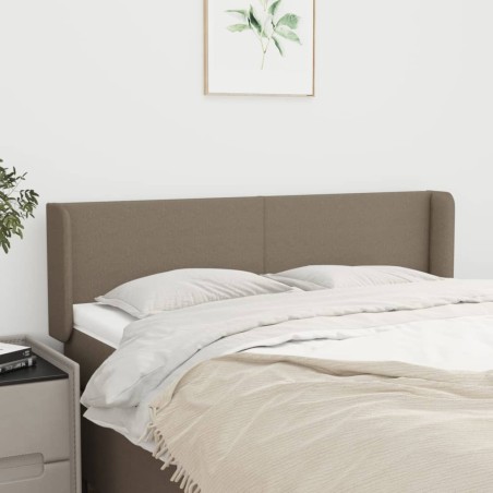 vidaXL Kopfteil mit Ohren Taupe 147x16x78/88 cm Stoff