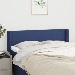 vidaXL Kopfteil mit Ohren Blau 147x16x78/88 cm Stoff