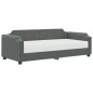 Tagesbett mit Matratze Dunkelgrau 80x200 cm Stoff Tagesbett mit Matratze Dunkelgrau 80x200 cm Stoff