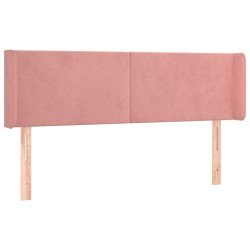 vidaXL Kopfteil mit Ohren Rosa 147x16x78/88 cm Samt