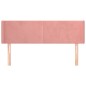 vidaXL Kopfteil mit Ohren Rosa 147x16x78/88 cm Samt