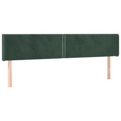 vidaXL Kopfteil mit Ohren Dunkelgrün 183x16x78/88 cm Samt