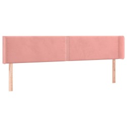 vidaXL Kopfteil mit Ohren Rosa 183x16x78/88 cm Samt