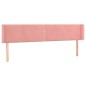 vidaXL Kopfteil mit Ohren Rosa 183x16x78/88 cm Samt vidaXL Kopfteil mit Ohren Rosa 183x16x78/88 cm Samt
